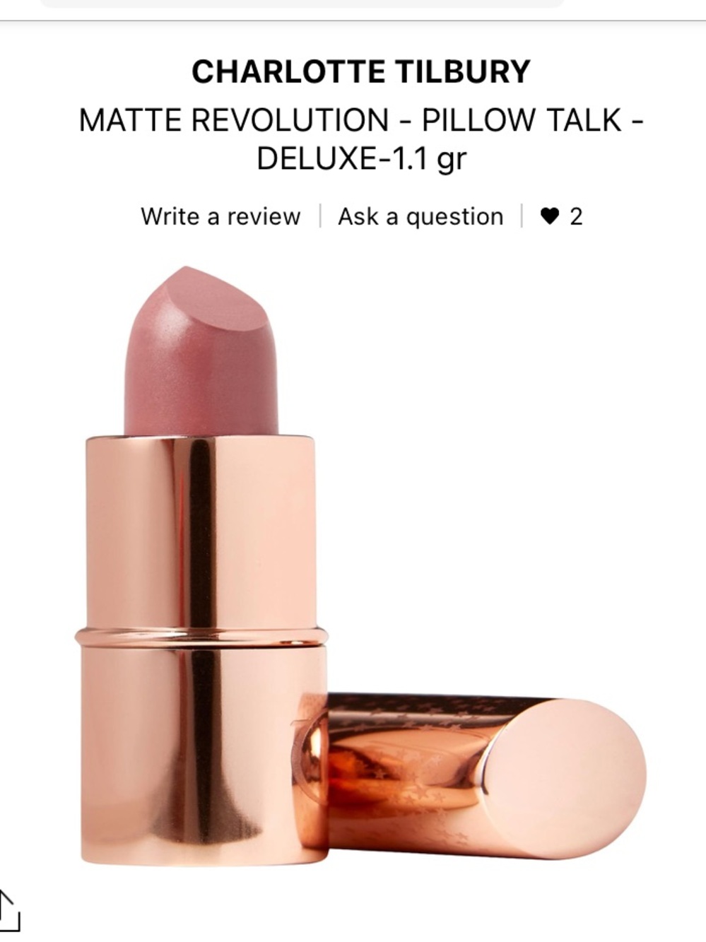 Charlotte Tilbury Matte Revolution Hydrating Lipstick Pillow Talk